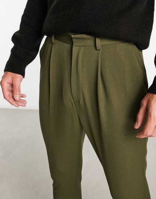 ASOS DESIGN tapered smart pants in forest green, 3 of 4
