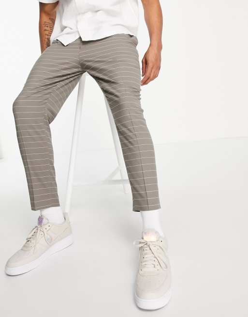 ASOS DESIGN tapered smart pants in horizontal pinstripe