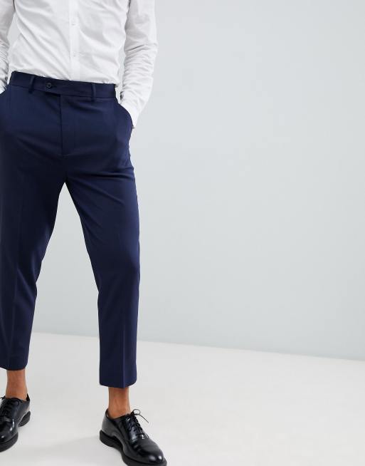 ASOS DESIGN tapered smart pants in navy