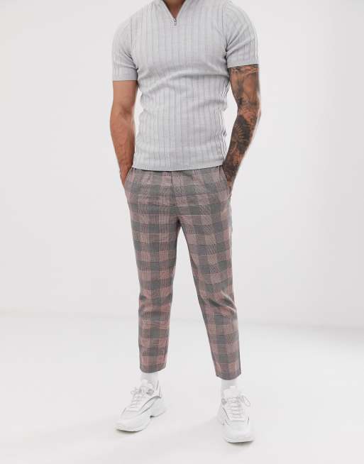 half red half white pants