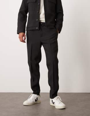 Asos Design Tapered Smart Pull On Pants In Black