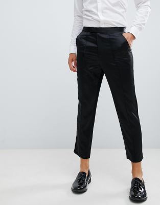 satin side stripe trousers