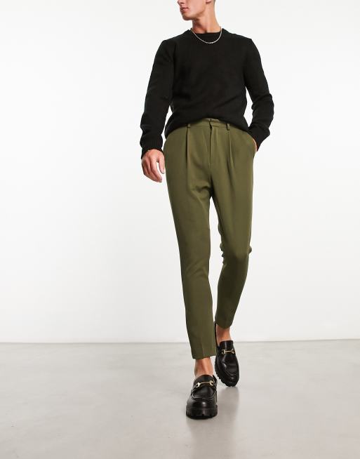 ASOS DESIGN tapered smart trouser in forest green, 2 of 4