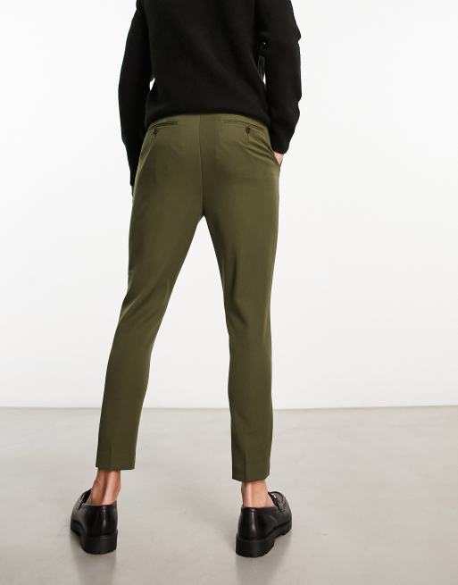 ASOS DESIGN tapered smart trouser in forest green, 4 of 4