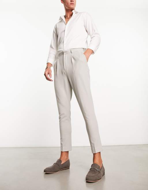 ASOS DESIGN tapered smart trouser in mid grey ASOS