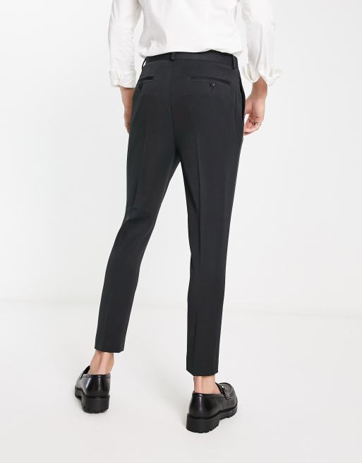 ASOS DESIGN Tall smart tapered pants in black