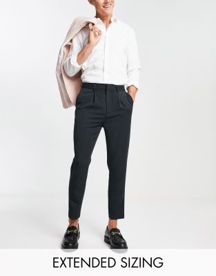 Asos Design Tapered Smart Trousers In Black In Black