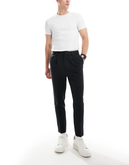 ASOS DESIGN tapered smart trousers in black, 2 of 5