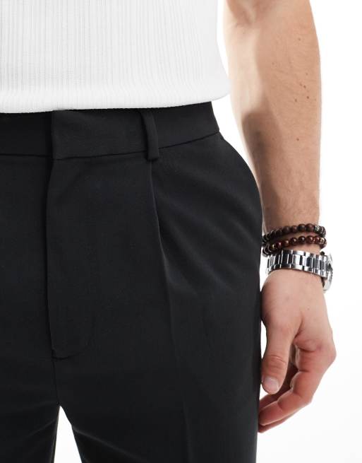 ASOS DESIGN tapered smart trousers in black, 4 of 5
