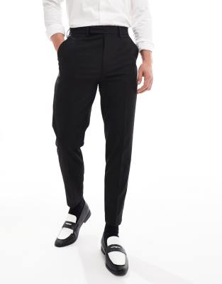 ASOS DESIGN tapered smart trousers in black