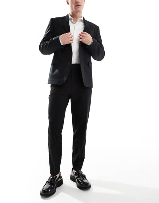 ASOS DESIGN tapered smart trousers in black, 2 of 5