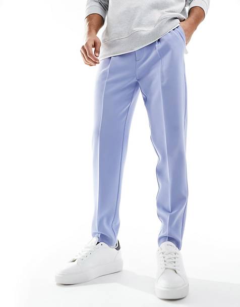 ASOS DESIGN tapered smart trousers in dusty blue