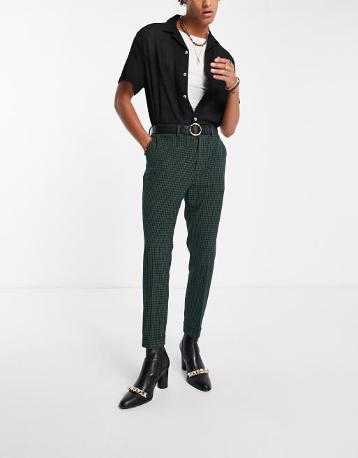 Check deals tapered trousers