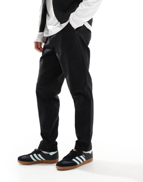 ASOS DESIGN - Tapered sorte bukser med påsyet baglomme - view 1