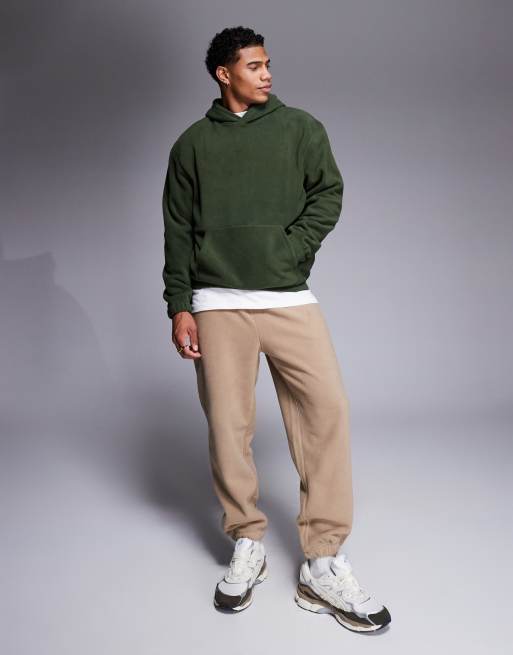 ASOS DESIGN - Tapered sorte joggingbukser i fleece