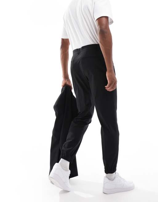 ASOS DESIGN tapered suit joggers in black ASOS