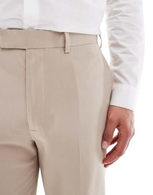 ASOS DESIGN tapered suit pants in beige