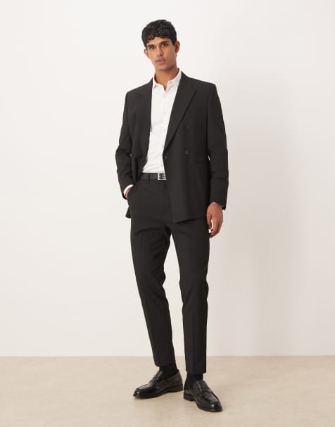 ASOS DESIGN tapered suit pants in black - view 1
