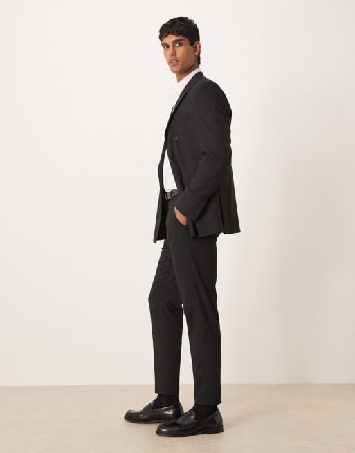 ASOS DESIGN tapered suit pants in black, 3 of 5