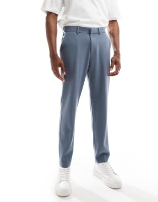Asos Design Tapered Suit Pants In Blue