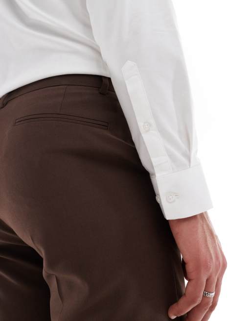 ASOS DESIGN tapered suit pants in brown, 4 of 5
