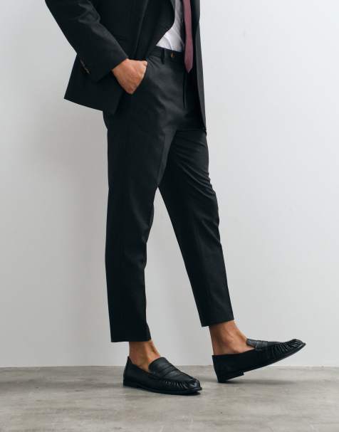 ASOS DESIGN tapered suit pants in charcoal - view 1