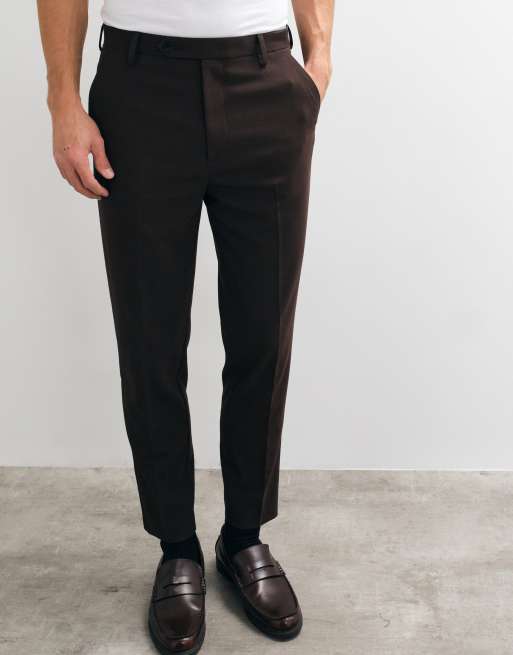 ASOS DESIGN tapered suit pants in dark brown, 4 of 5