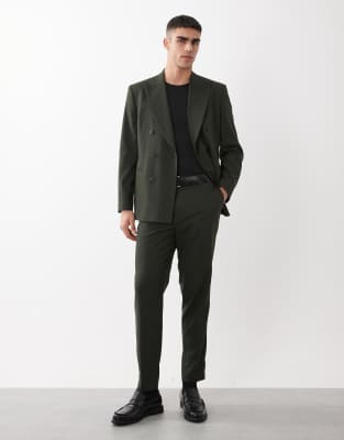 Зауженные костюмные брюки ASOS DESIGN темно-зеленого цвета темно-зеленый