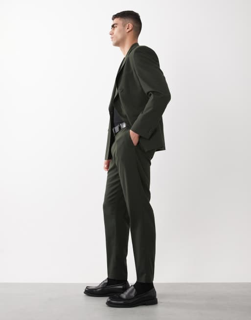 black dress shirt green pants ASOS Design - Tapered Suit Pants - Men - Polyester/Viscose/Elastane - W36 L34 US