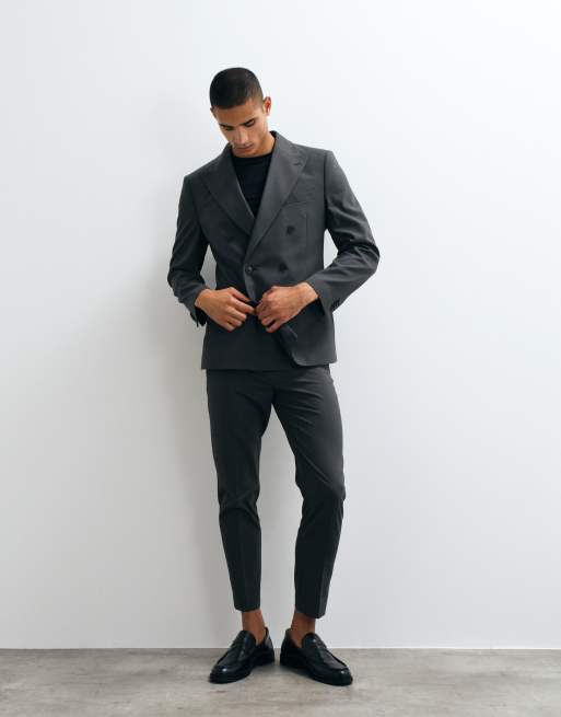 ASOS DESIGN tapered suit pants in dark grey, 3 of 5