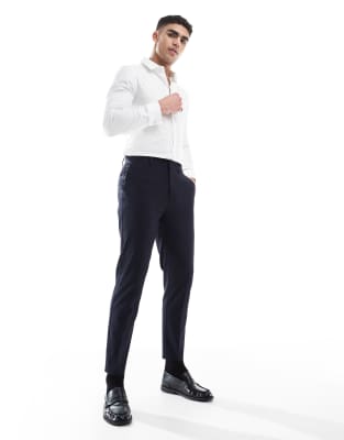 ASOS DESIGN tapered suit pants in dark navy