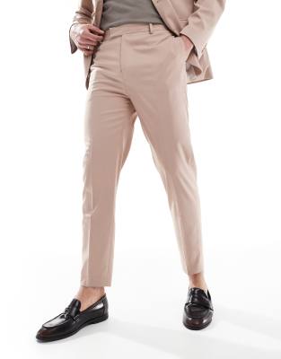 Asos Design Tapered Suit Pants In Pink