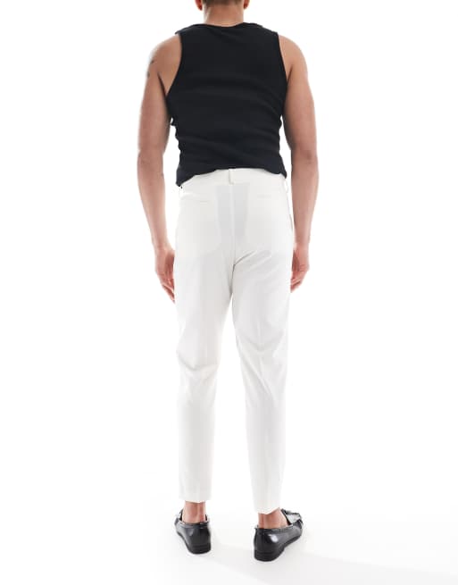 ASOS DESIGN tapered suit pants in ecru