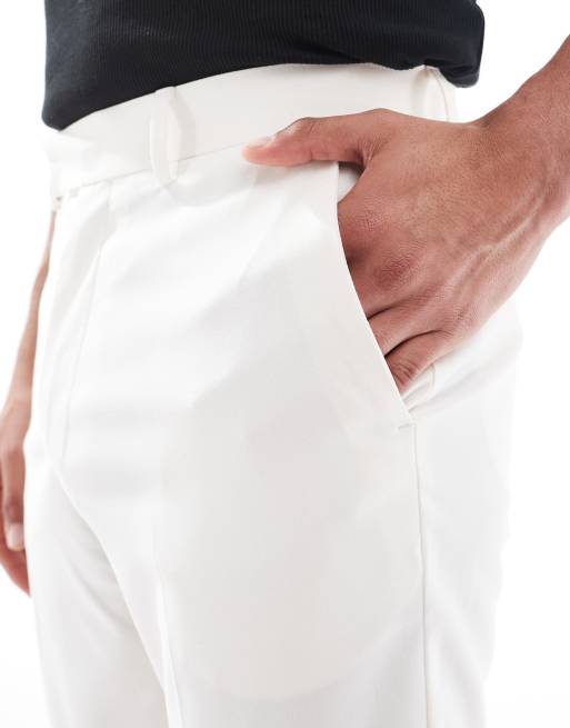 ASOS DESIGN tapered suit pants in ecru