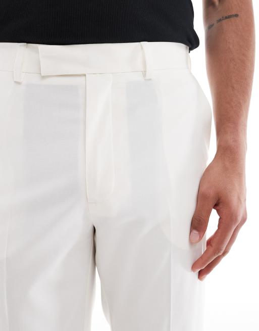 ASOS DESIGN tapered suit pants in ecru
