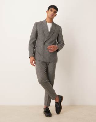 Asos Design Tapered Suit Pants In Gray