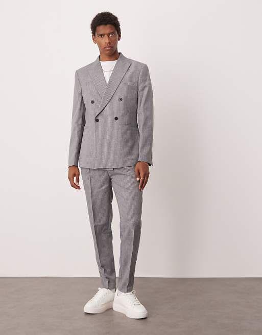 ASOS DESIGN tapered suit pants in gray pinstripe | ASOS ASOS DESIGN tapered suit pants in gray pinstripe | ASOS