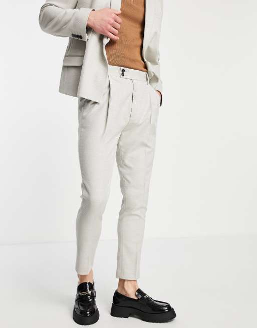 ASOS DESIGN tapered suit pants in gray twill