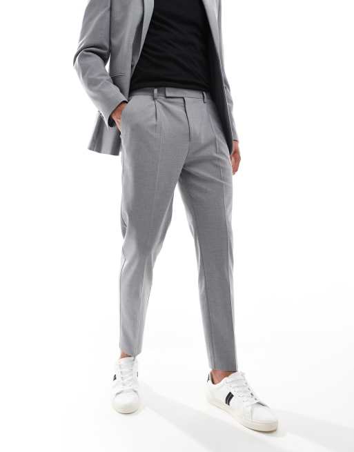 Gray fashion tapered pants