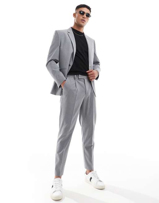 ASOS DESIGN tapered suit pants in gray | ASOS