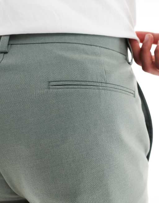 ASOS DESIGN tapered suit pants in green