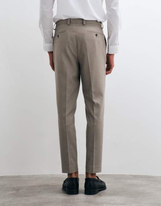 ASOS DESIGN tapered suit pants in grey microtexture, 3 of 5