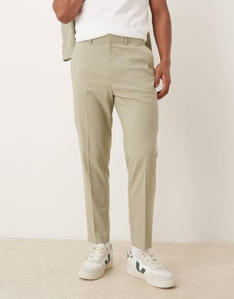 ASOS DESIGN tapered suit trousers in light green