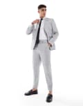 [ASOS DESIGN] ASOS DESIGN tapered suit pants in light grey texture with cotton W30 L32 Light grey