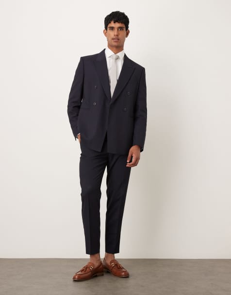 ASOS DESIGN tapered suit pants in navy - view 1