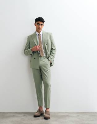 Зауженные костюмные брюки ASOS DESIGN цвета шалфея зеленого sage green