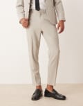 [ASOS DESIGN] ASOS DESIGN tapered suit pants in stone twill-Neutral W30 L30 STONE