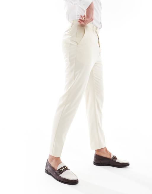 ASOS DESIGN tapered suit pants in stone