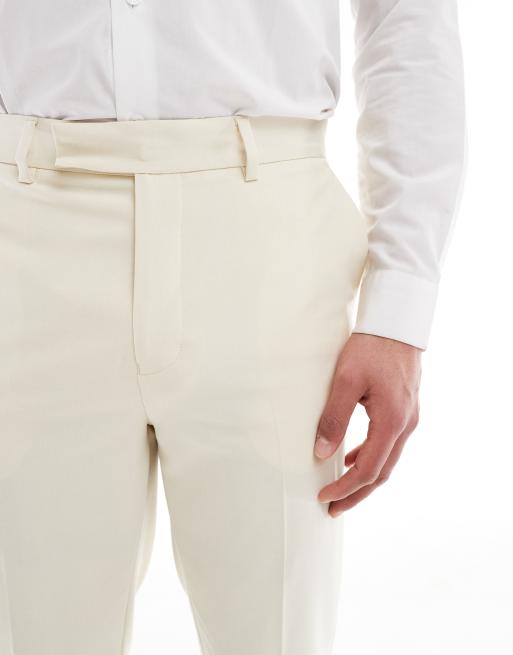 ASOS DESIGN tapered suit pants in stone