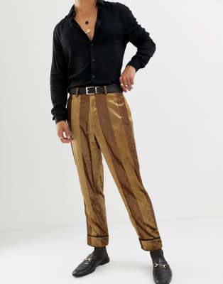 mustard stripe trousers
